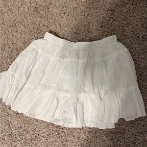 Aerie White Layered A-Line Skirt